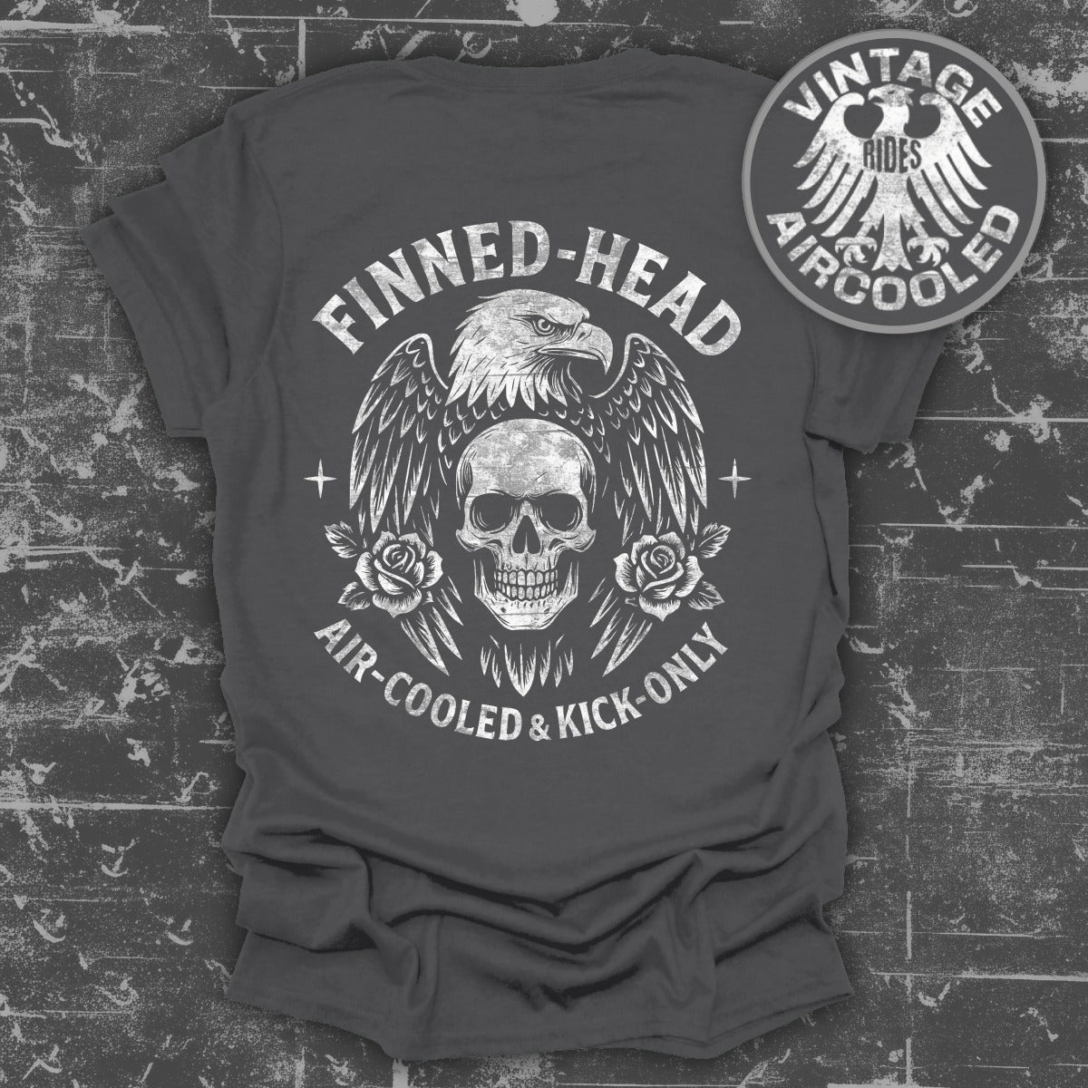 Finned-Head Air-Cooled & Kick-Only Skull Graphic Shirt