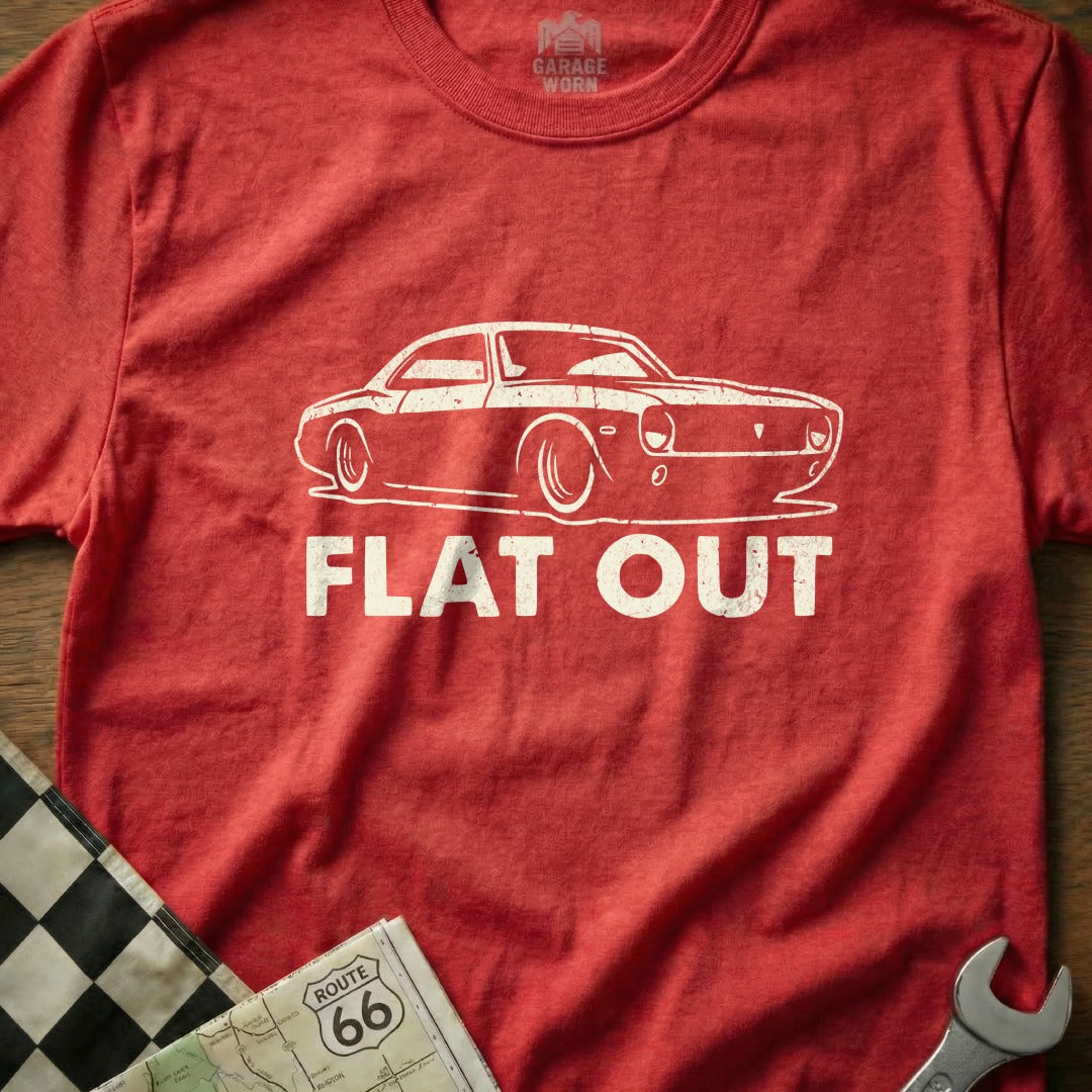 Flat Out Vintage Car Graphic T-Shirt Unisex Tee