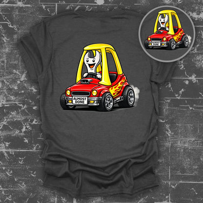 Cartoon Car with Almost Done License Plate T-Shirt