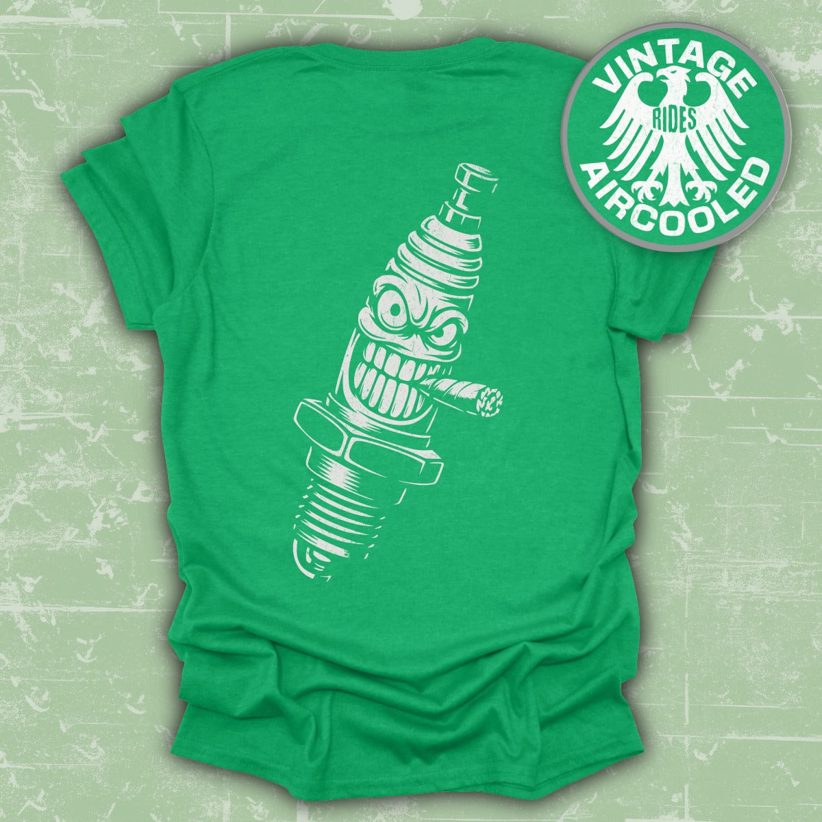Vintage Rides Aircooled Spark Plug Design Shirt product