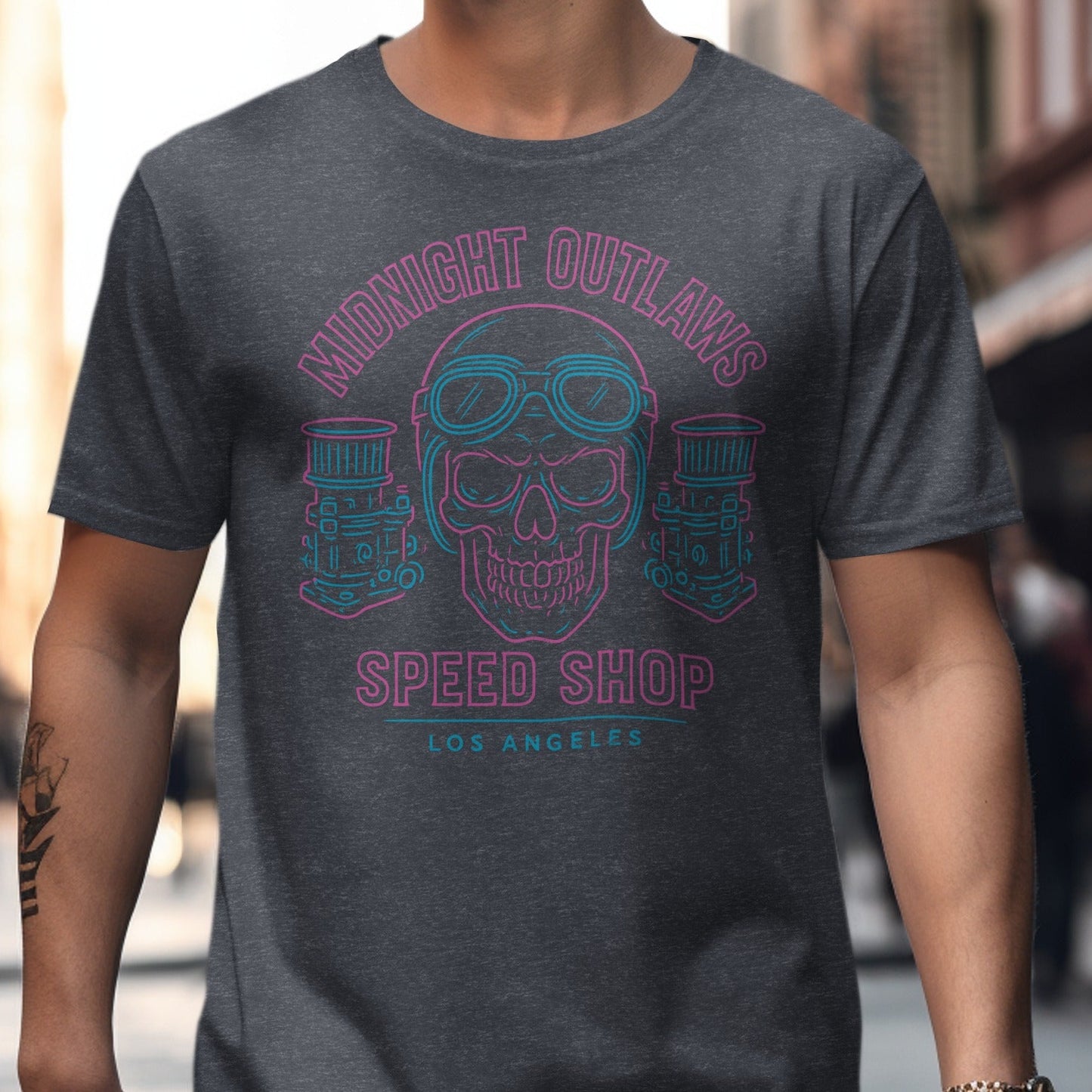 Midnight Outlaws Speed Shop Graphic Tee product