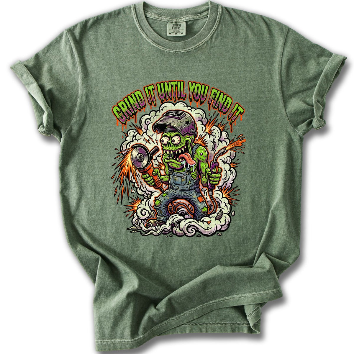 Grind It Until You Find It Graphic Green T-Shirt