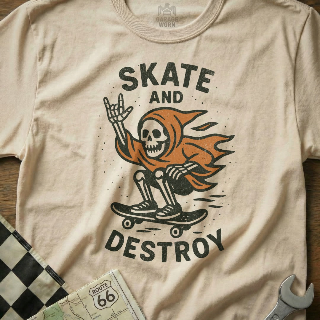 Skate and Destroy Skeleton Skater Graphic product