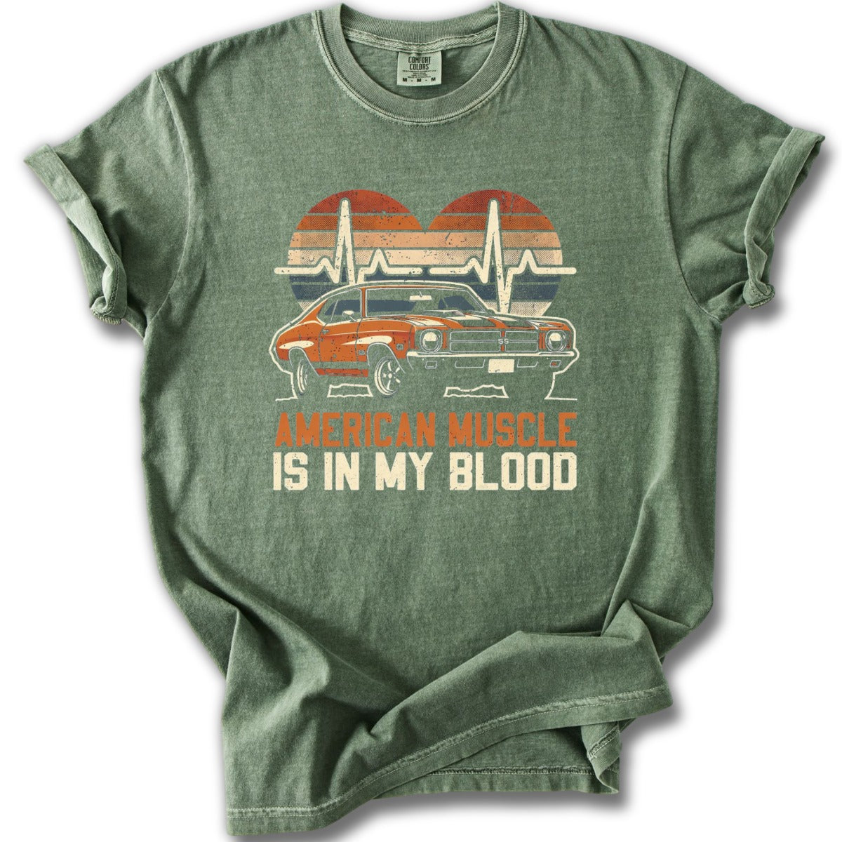 American Muscle Is In My Blood Classic Car T-Shirt