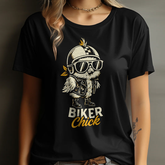 Stylish Biker Chick Graphic Printed T-Shirt product type