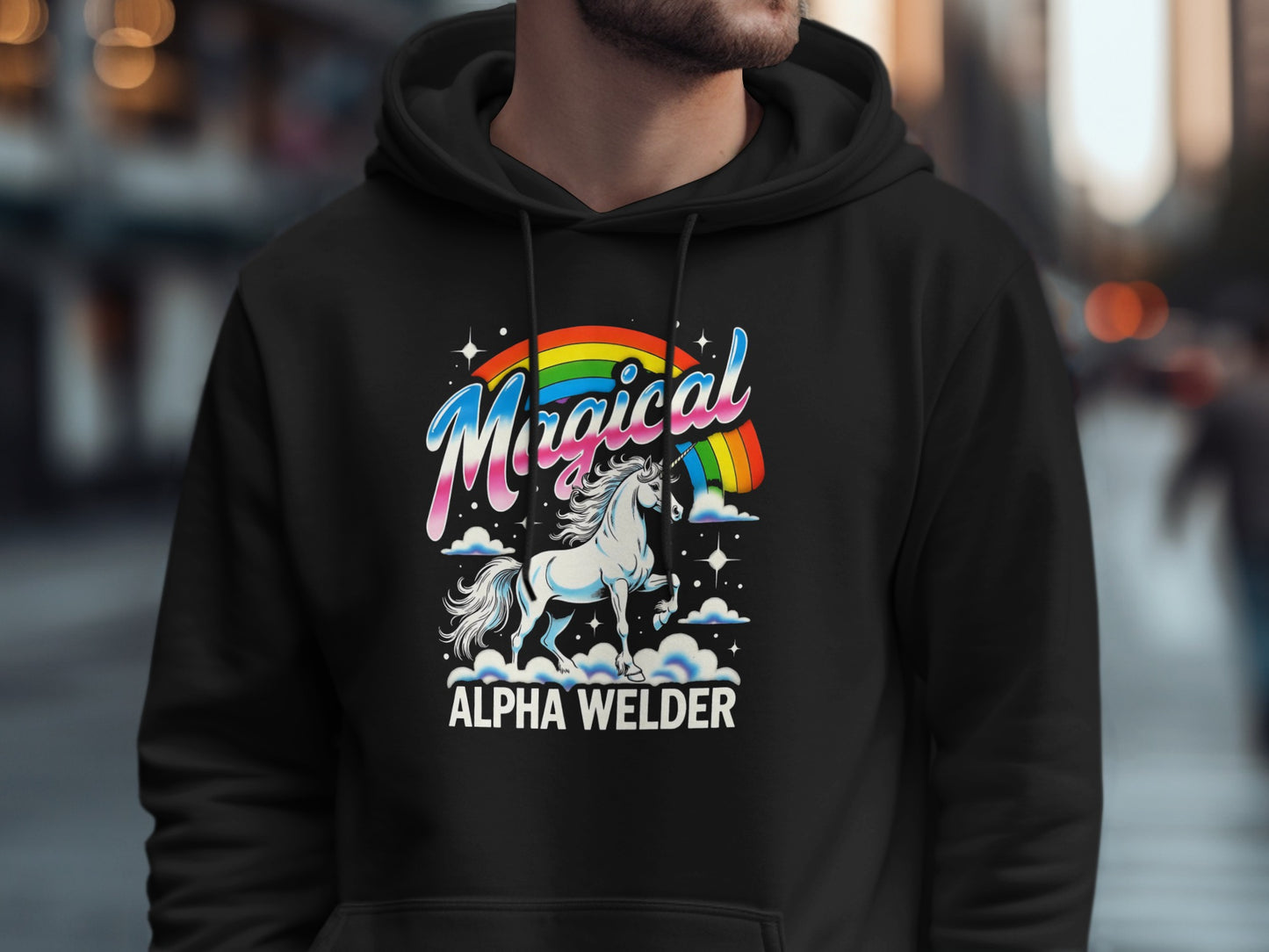 Magical Alpha Welder Rainbow Unicorn Hoodie