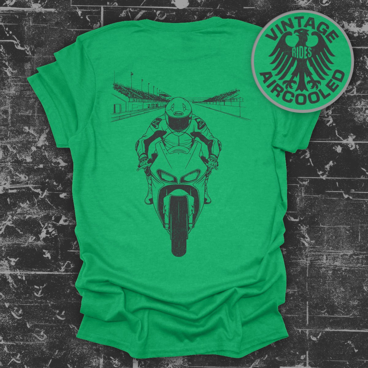 Vintage Rides Aircooled Motorcycle Art Shirt product type