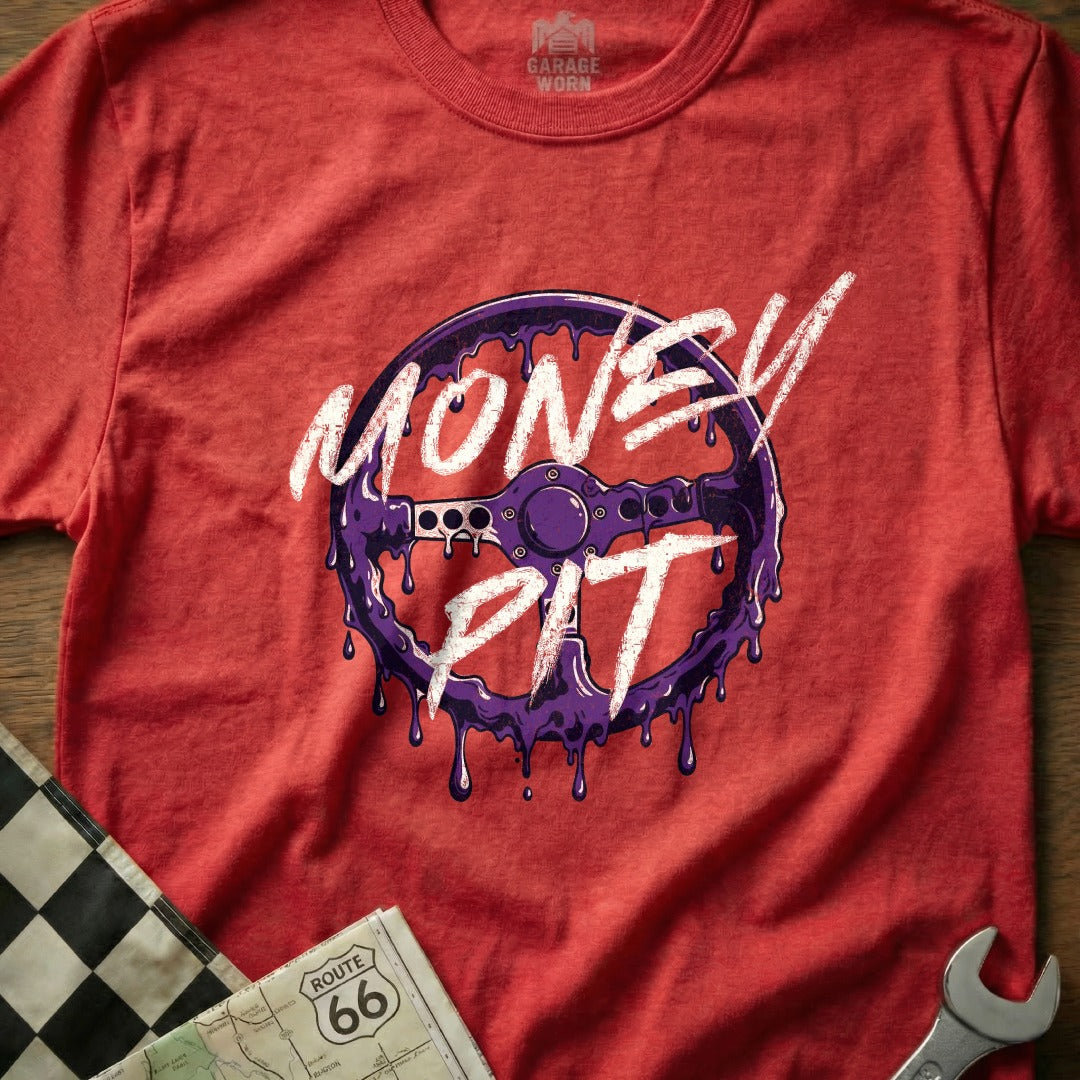 Money Pit Steering Wheel Graphic T-Shirt