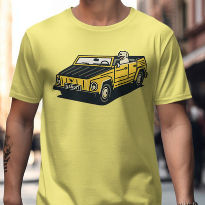 Vintage Yellow T-Shirt with Cartoon Car Graphic product
