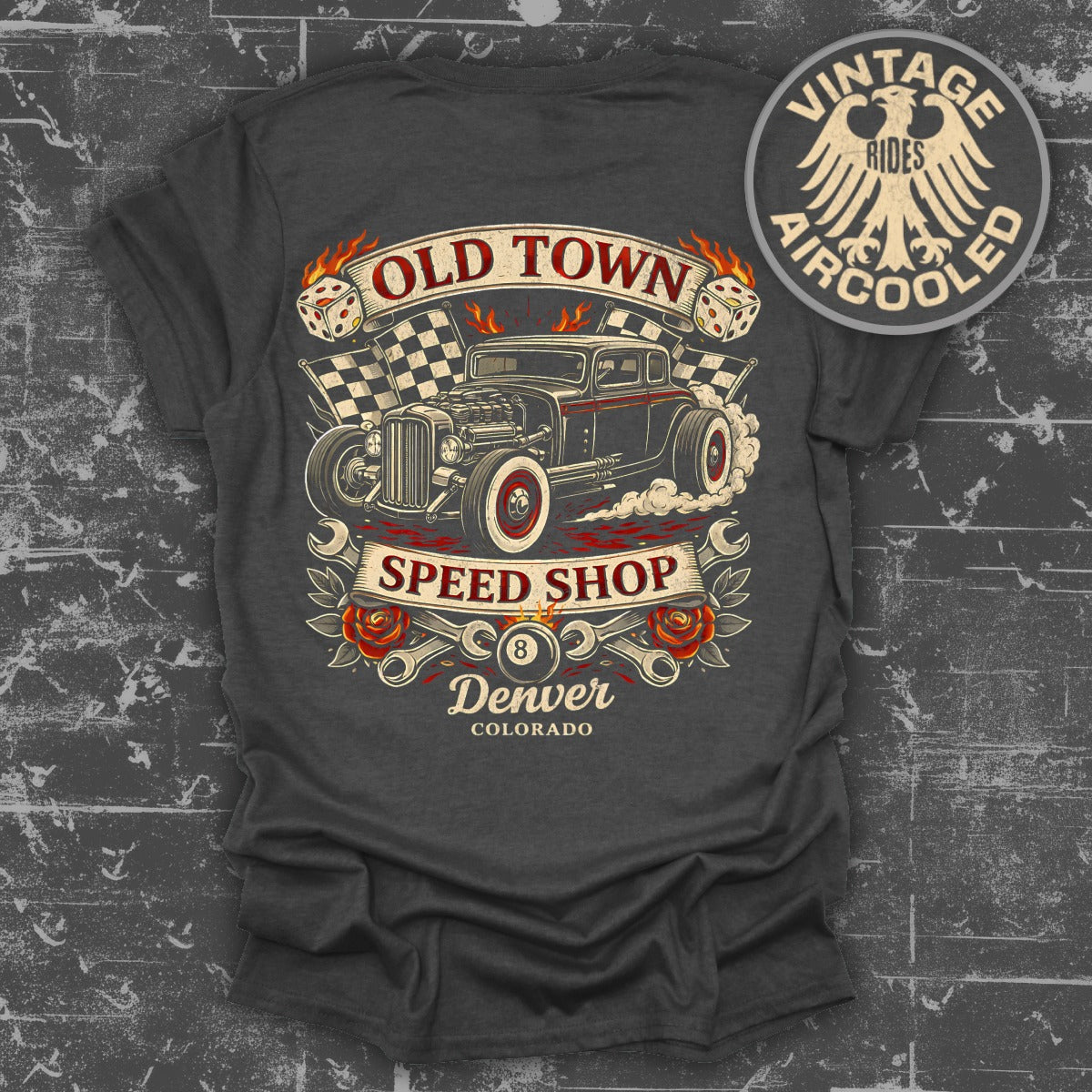 Old Town Speed Shop Vintage Rides Denver Shirt