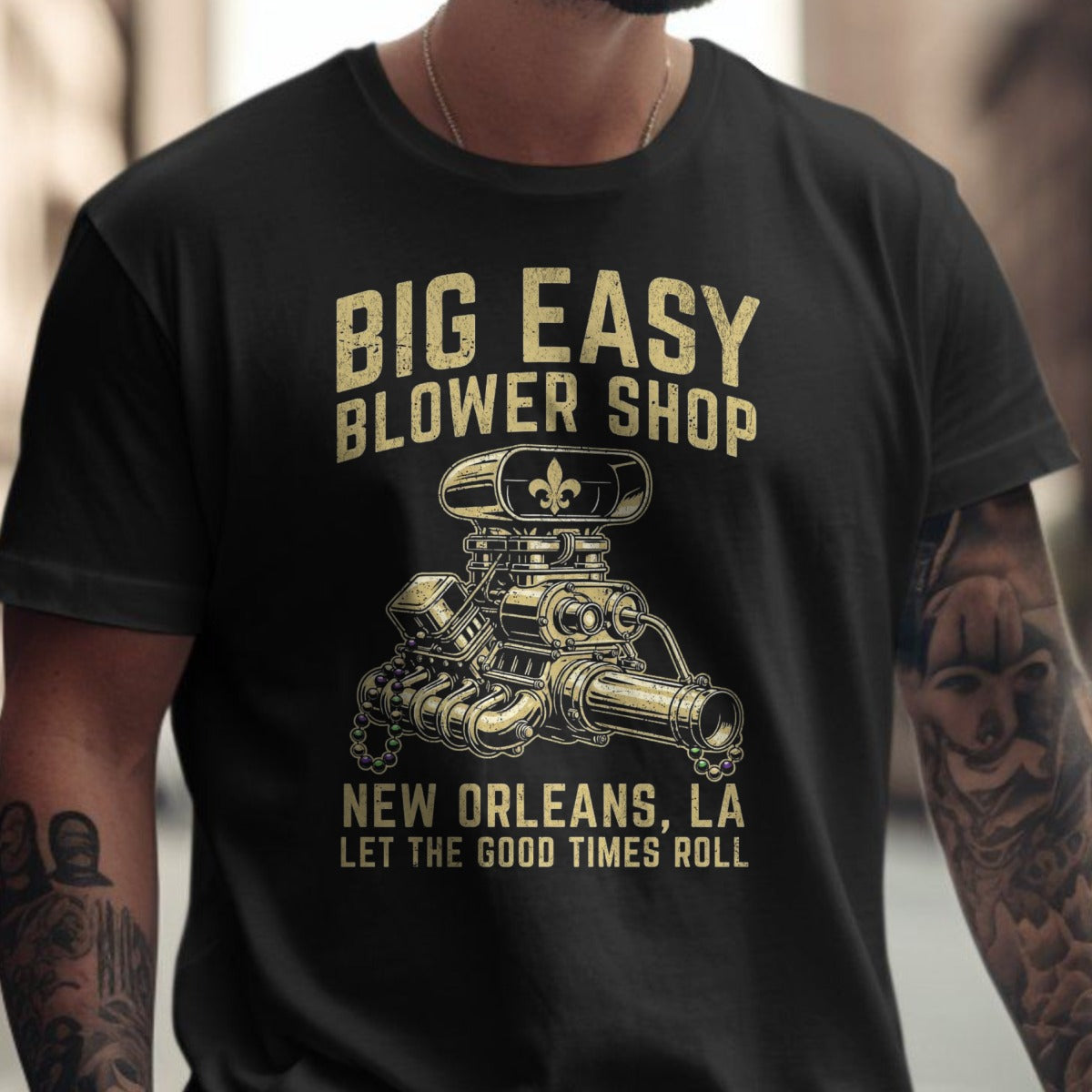 Big Easy Blower Shop Tee New Orleans Let the Good Times Roll