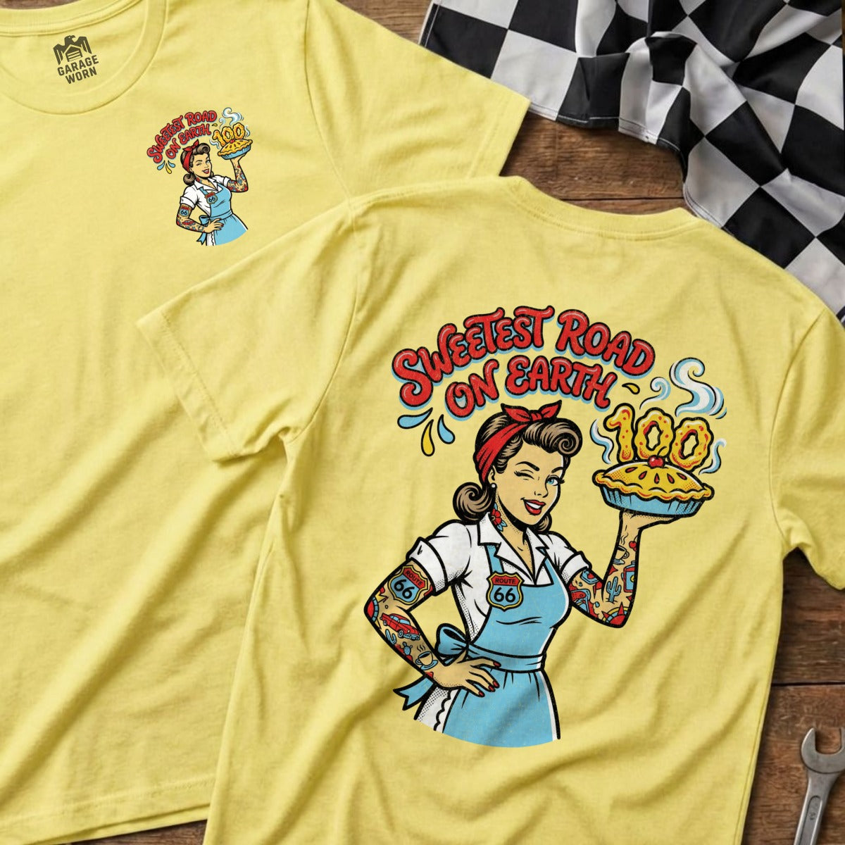 Sweetest Road On Earth 100 Pinup Girl Route 66 Yellow product type