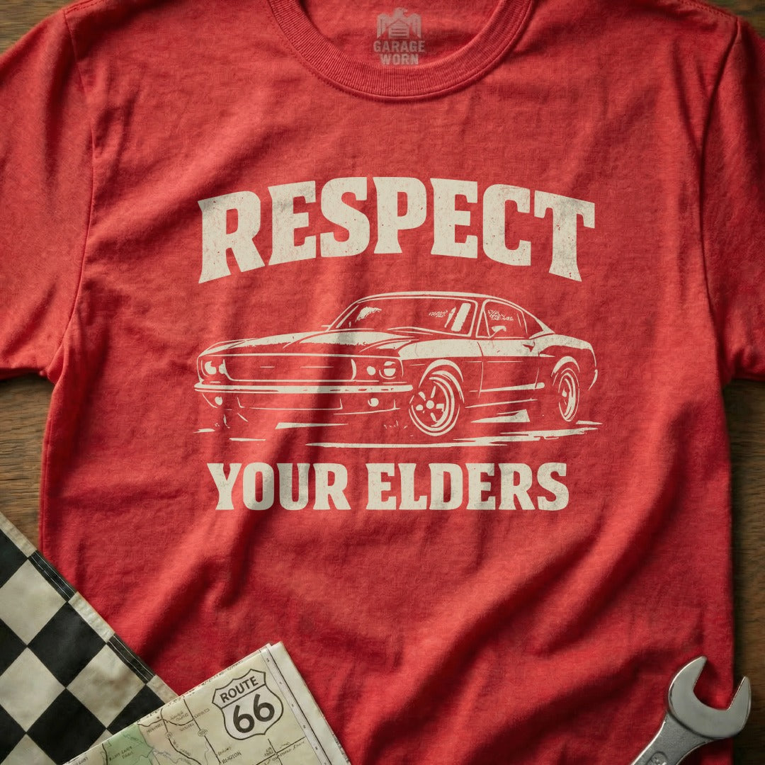 Respect Your Elders Classic Car T-Shirt Product