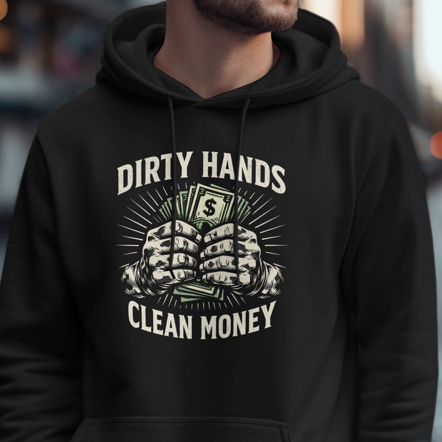Dirty Hands Clean Money Graphic Hoodie