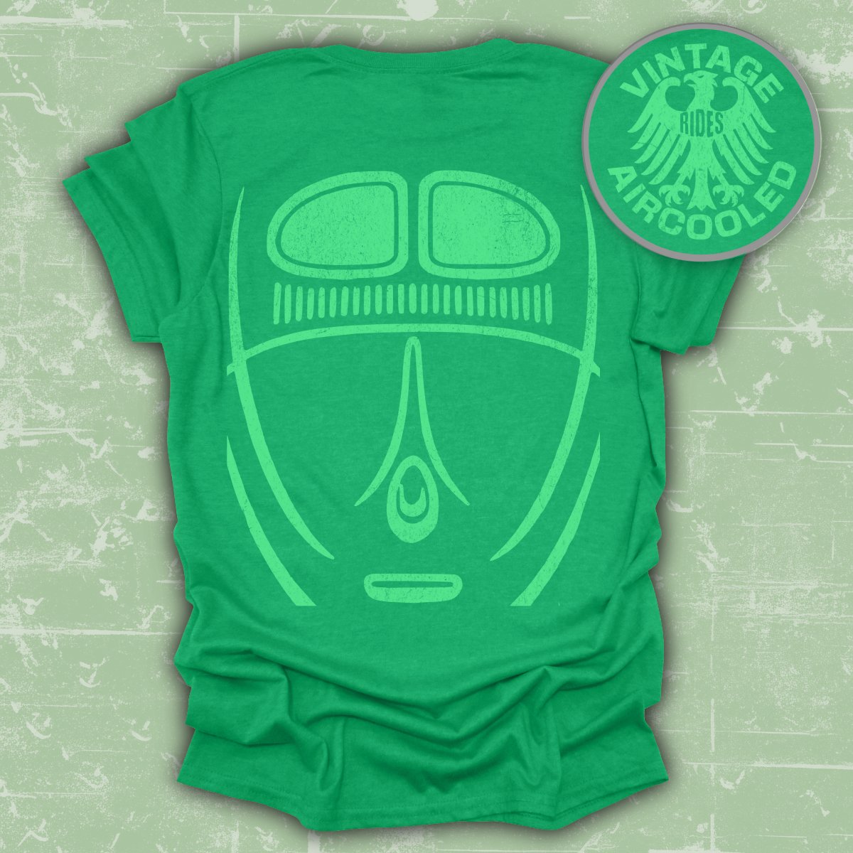 Vintage Rides Aircooled Graphic Green T Shirt product type