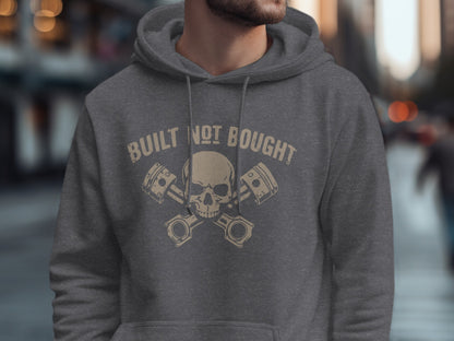 Built Not Bought Skull Piston Graphic Hoodie