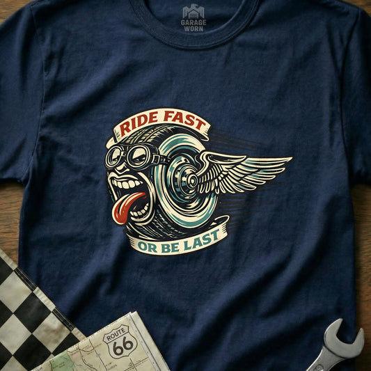 Ride Fast Or Be Last Graphic Tee Shirt