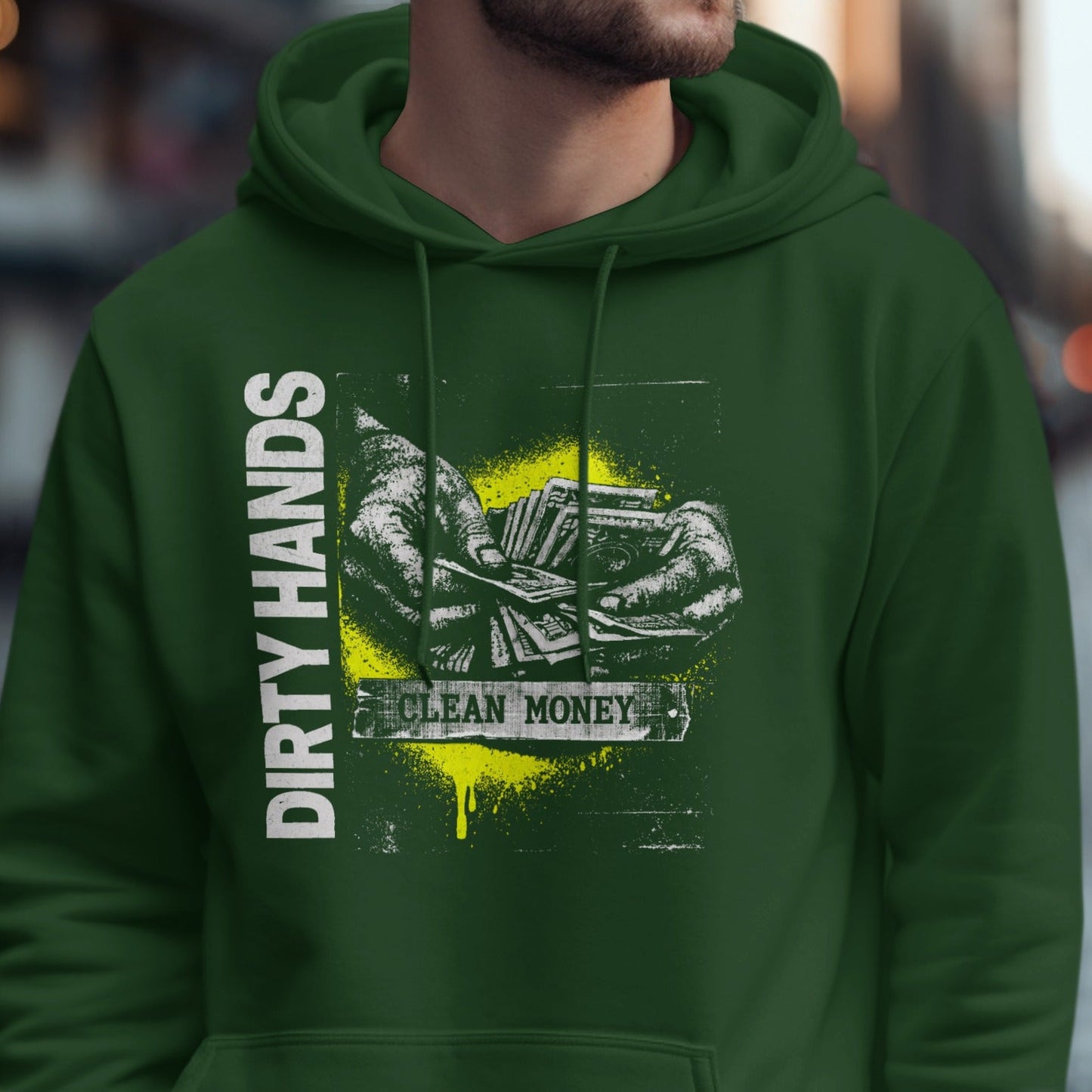 Dirty Hands Clean Money Graphic Hoodie