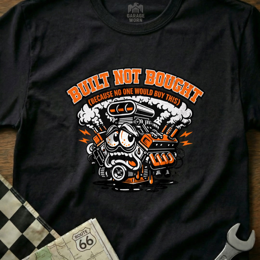 Built Not Bought Custom Engine Graphic T-Shirt