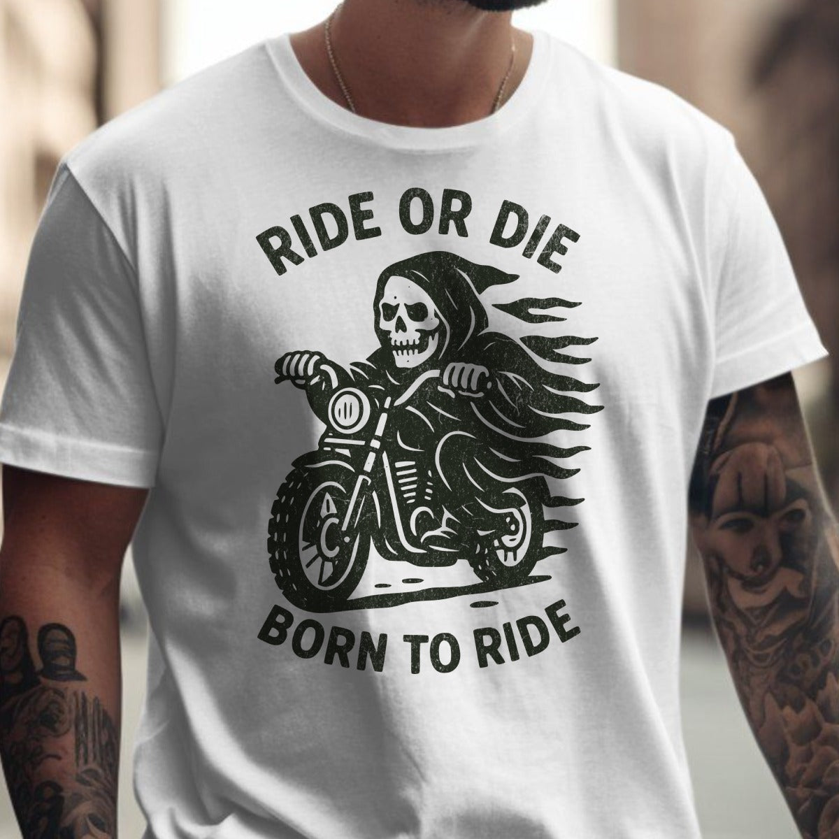Ride or Die Born to Ride Graphic T-Shirt