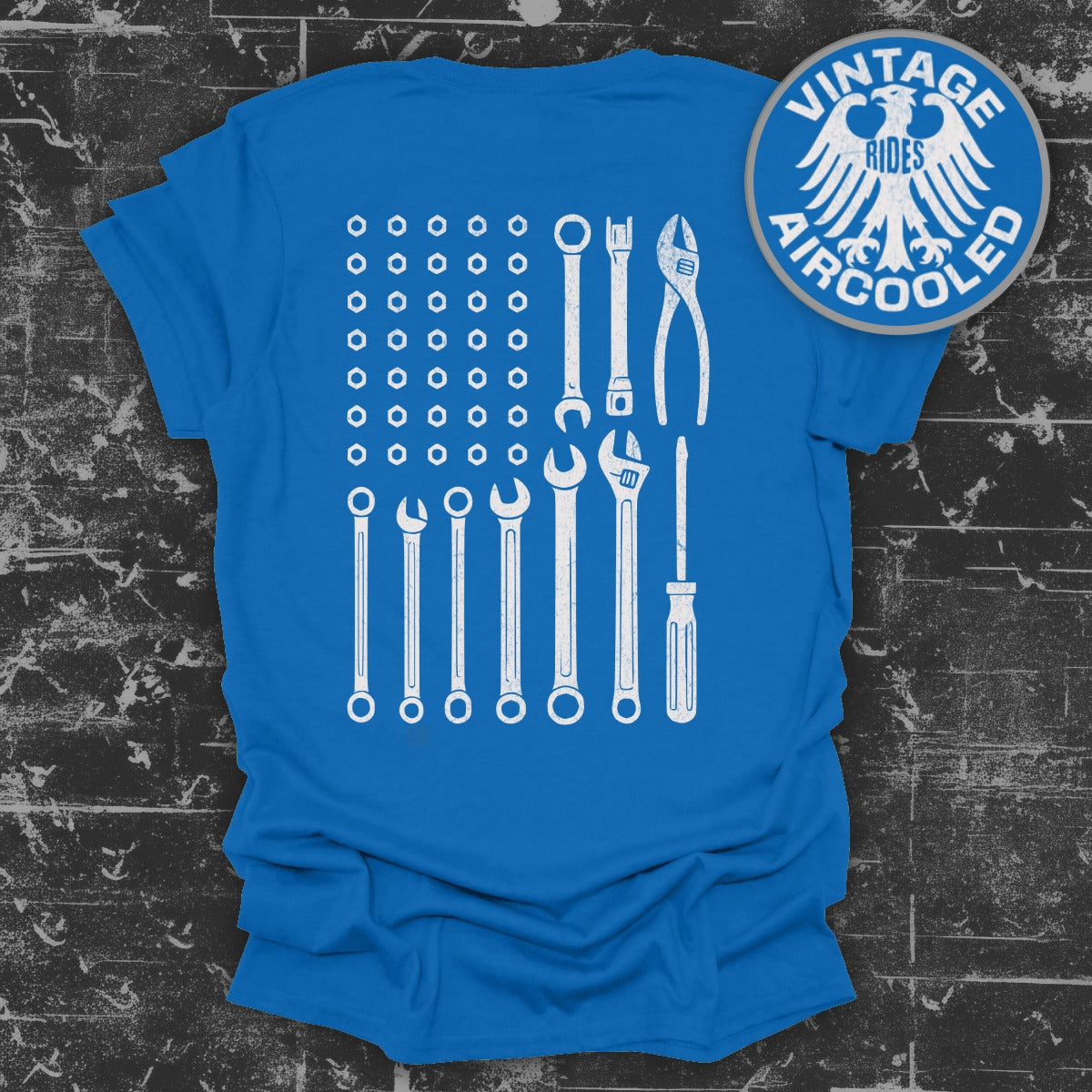 Vintage Rides Aircooled Blue Graphic Tee