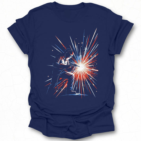 Welding Worker in Action Graphic Tee Shirt