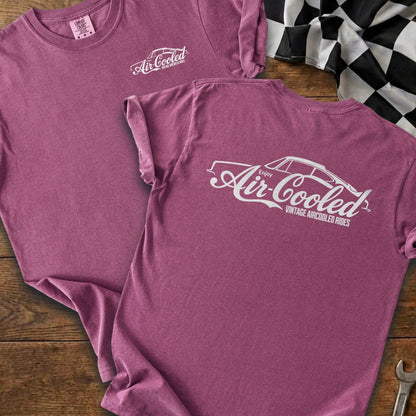 Two pink t-shirts with "Air-Cooled Vintage Aircooled Rides" graphic.