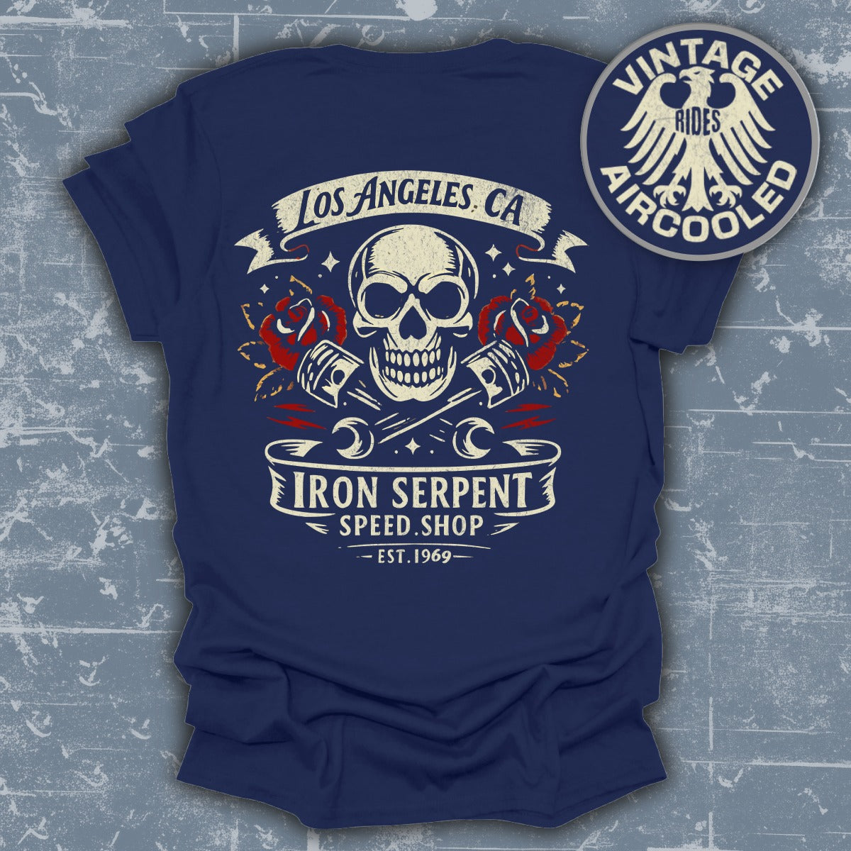 Los Angeles CA Skull Iron Serpent Speed Shop Shirt