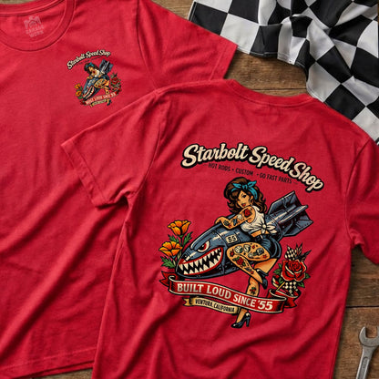 Starbolt Speed Shop Hot Rods Custom Go Fast Parts Shirt
