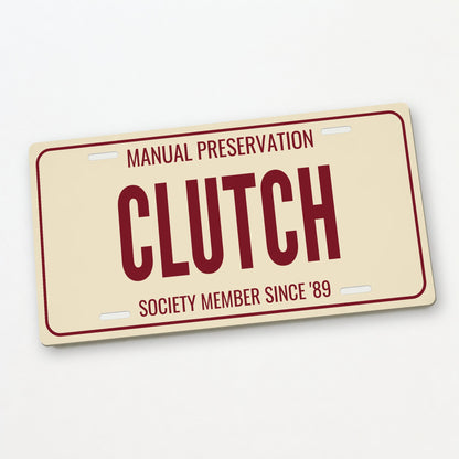 Manual Preservation Clutch Stick Shift License Plate Sign - 12 x 6 in aluminum vanity plate
