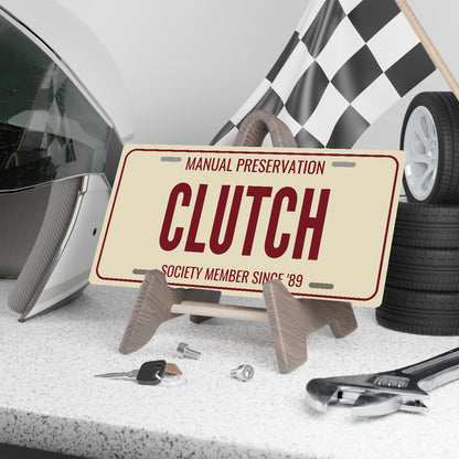 Manual Preservation Clutch Stick Shift License Plate Sign - 12 x 6 in aluminum vanity plate
