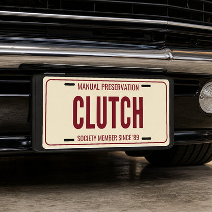 Manual Preservation Clutch Stick Shift License Plate Sign - 12 x 6 in aluminum vanity plate