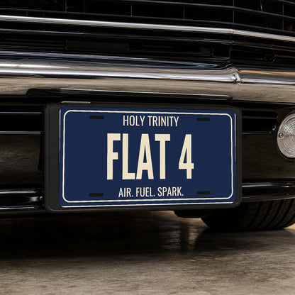 Holy Trinity Flat 4 Air-Cooled License Plate Sign - 12 x 6 in aluminum vanity plate