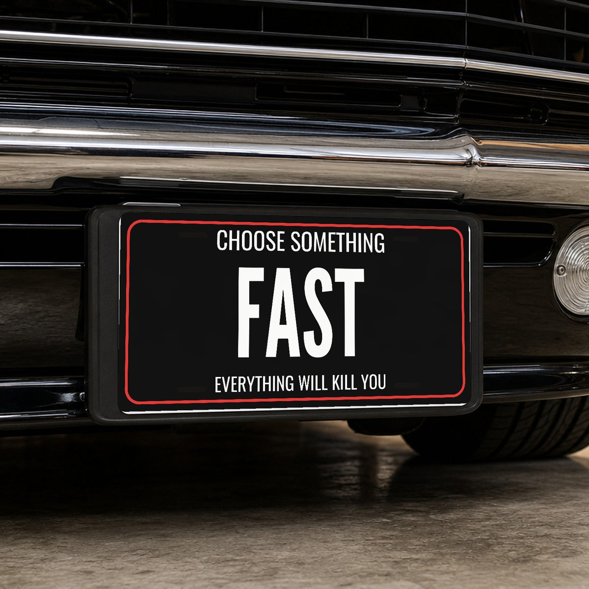 Choose Something Fast Motorcycle License Plate Sign - 12 x 6 in aluminum vanity plate