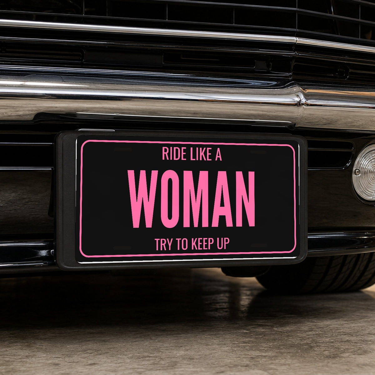Ride Like A Woman Motorcycle License Plate Sign - 12 x 6 in aluminum vanity plate