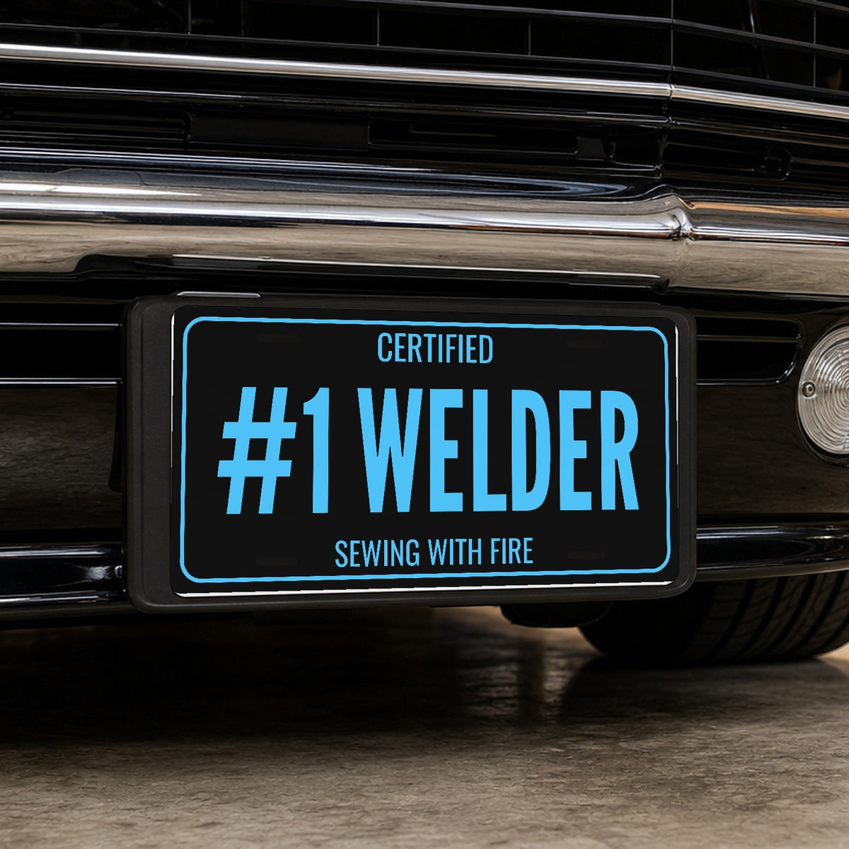 Certified #1 Welder License Plate Sign - 12 x 6 in aluminum vanity plate