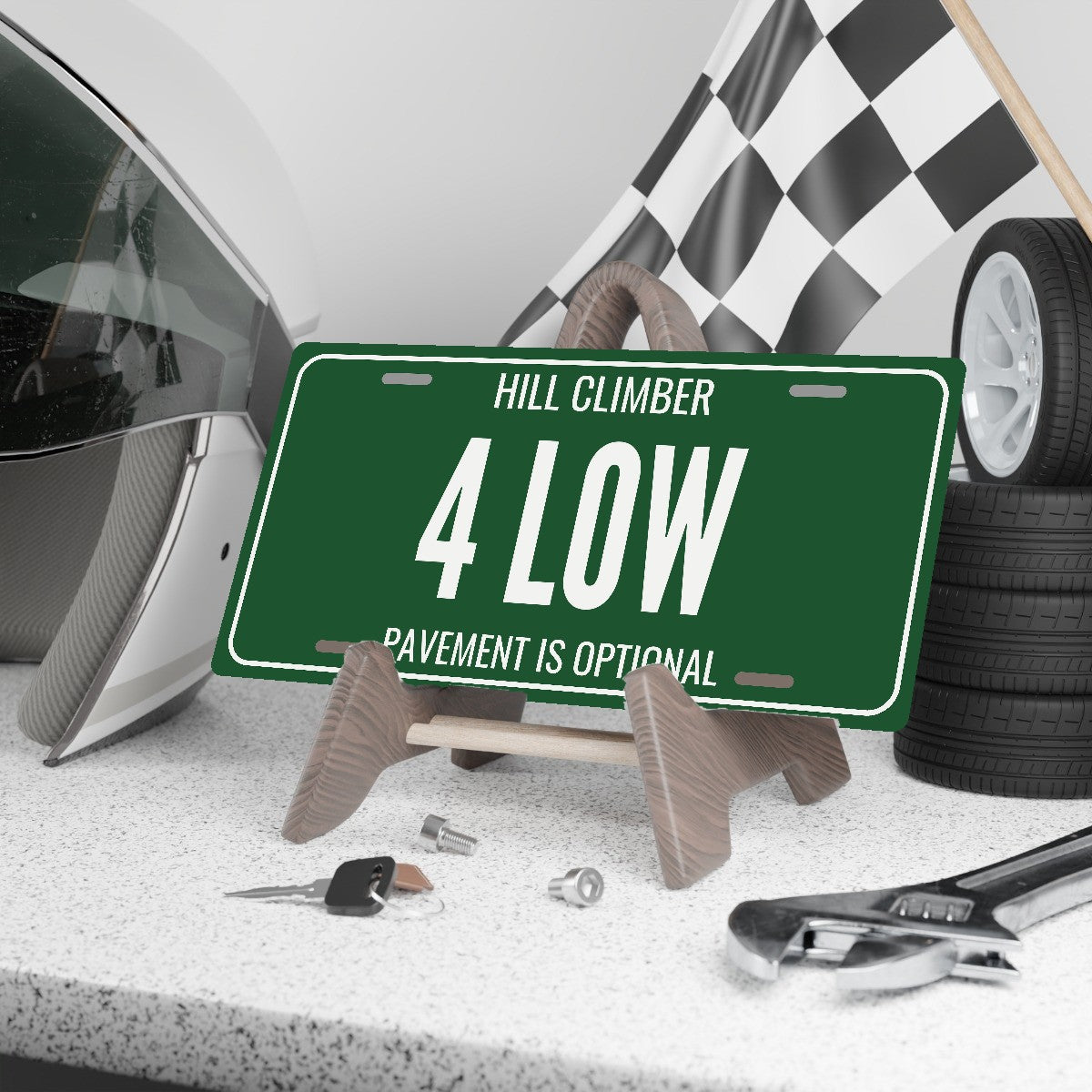 Hill Climber 4 Low Off-Road License Plate Sign - 12 x 6 in aluminum vanity plate