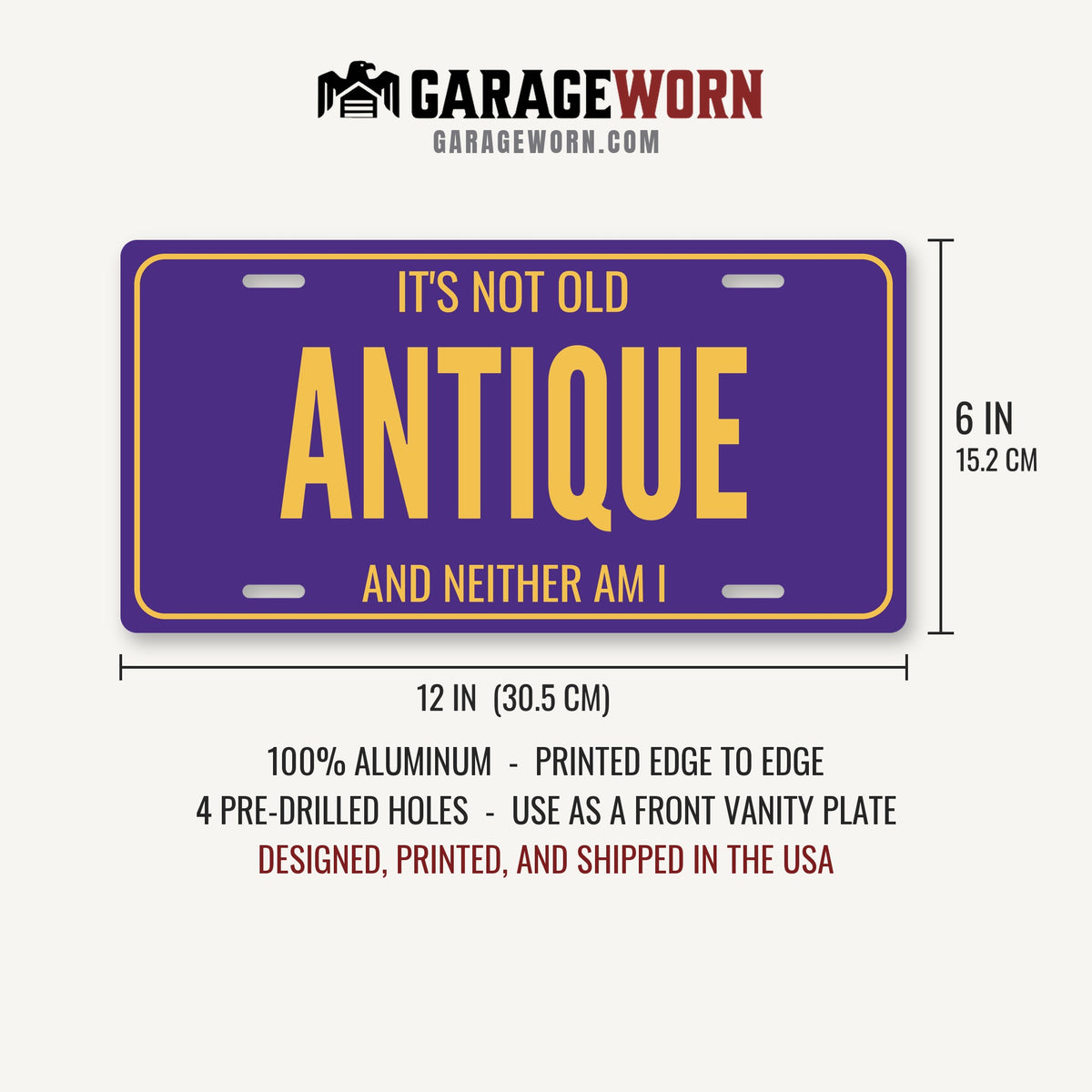 It's Not Old Antique Truck License Plate Sign - 12 x 6 in aluminum vanity plate