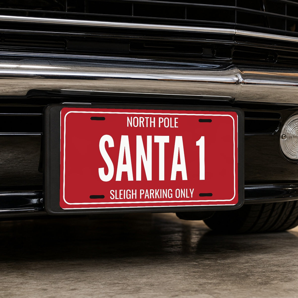 North Pole Santa 1 Christmas License Plate - 12 x 6 in aluminum license plate