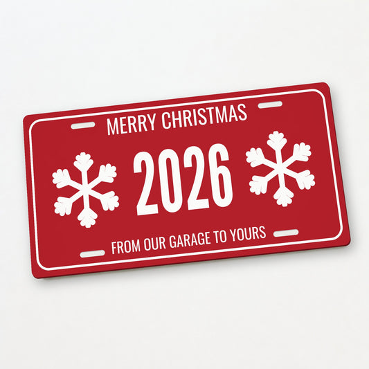 Merry Christmas 2026 Christmas License Plate - 12 x 6 in aluminum license plate