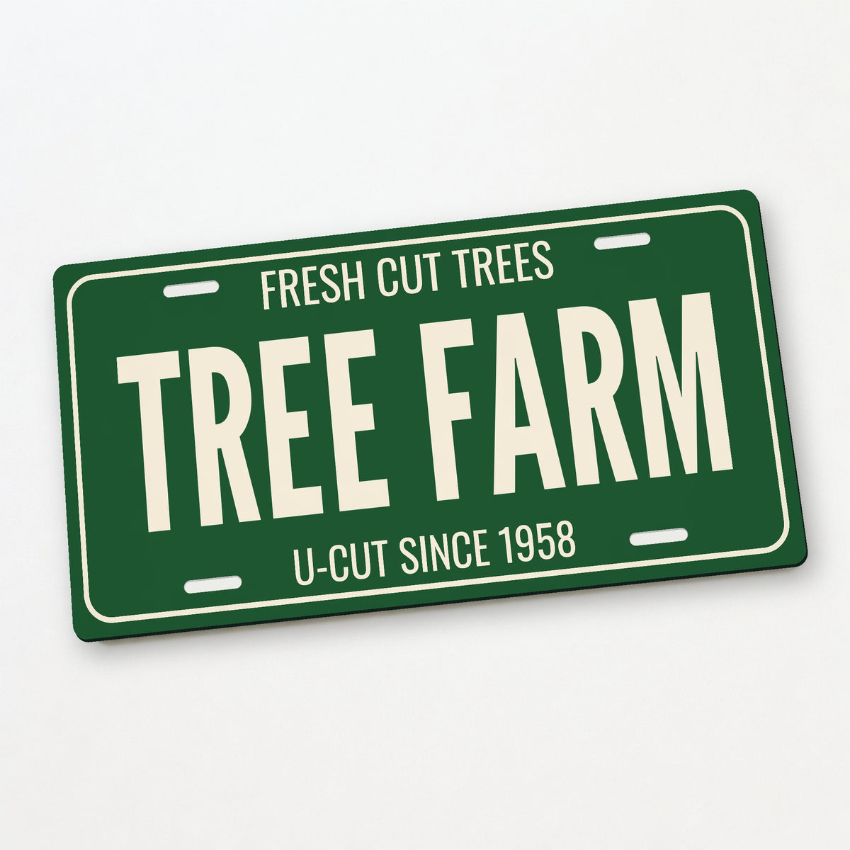 Fresh Cut Trees Tree Farm Christmas License Plate - 12 x 6 in aluminum license plate