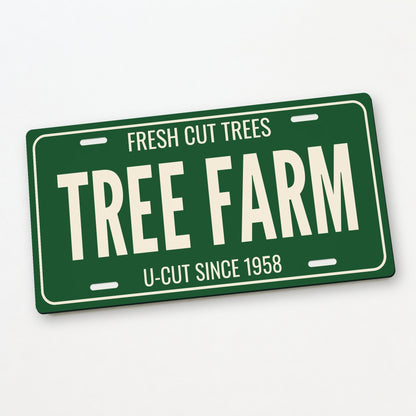 Fresh Cut Trees Tree Farm Christmas License Plate - 12 x 6 in aluminum license plate
