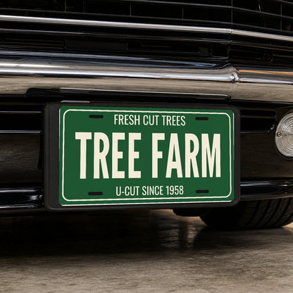 Fresh Cut Trees Tree Farm Christmas License Plate - 12 x 6 in aluminum license plate