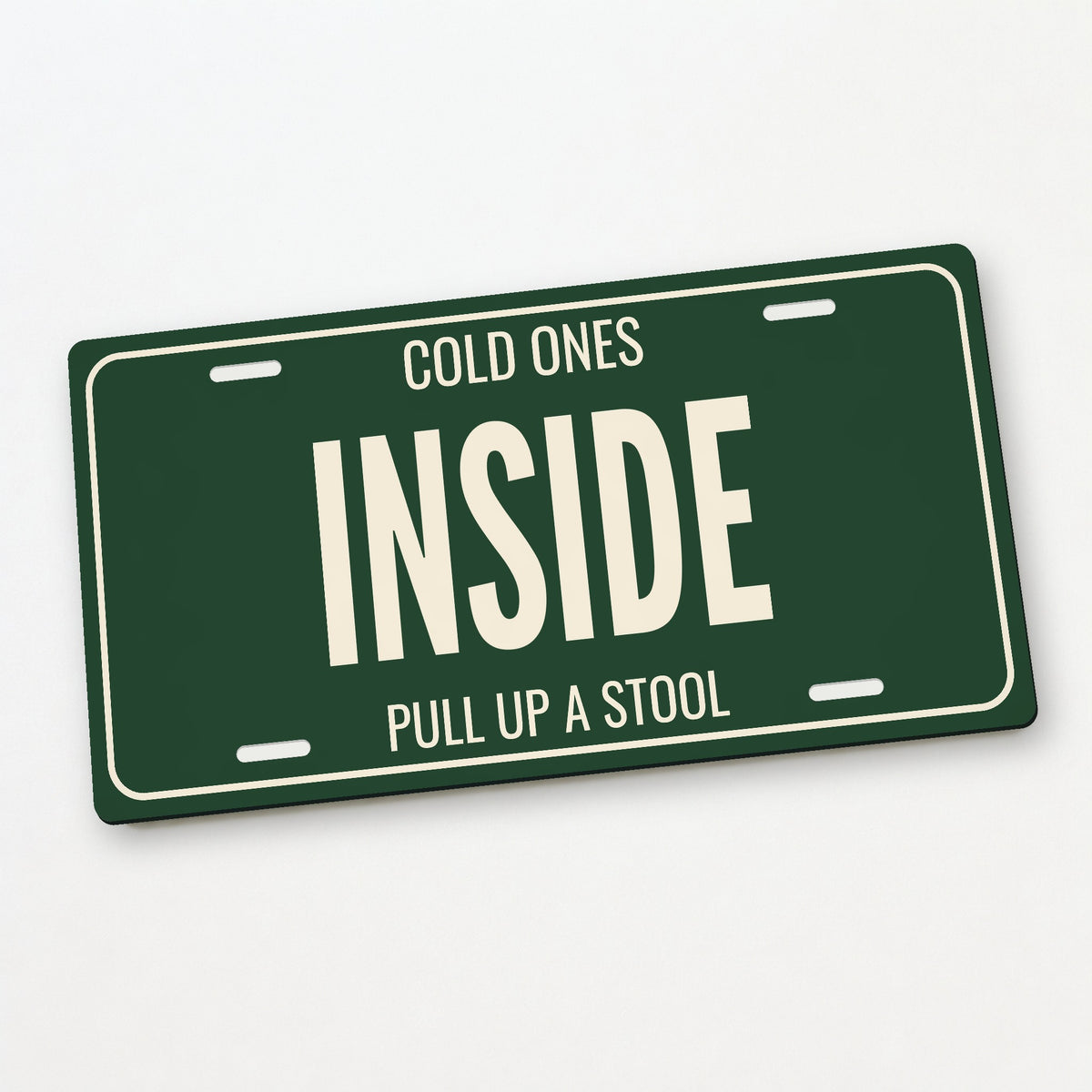 Cold Ones Inside Man Cave License Plate Sign - 12 x 6 in aluminum license plate