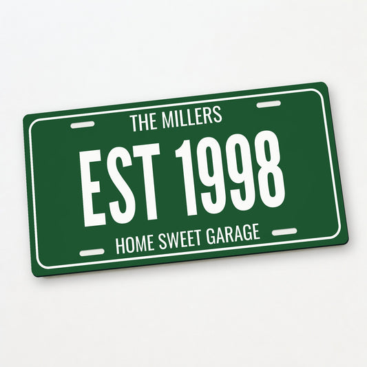 The Millers Est 1998 Personalized License Plate - 12 x 6 in aluminum license plate