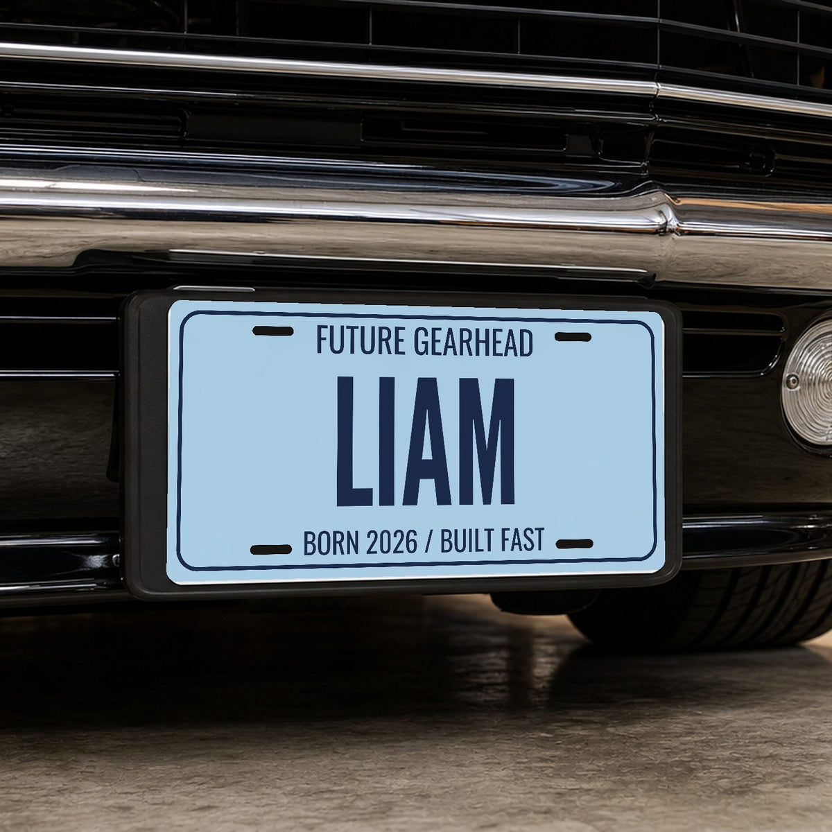 Future Gearhead Liam Personalized License Plate - 12 x 6 in aluminum license plate