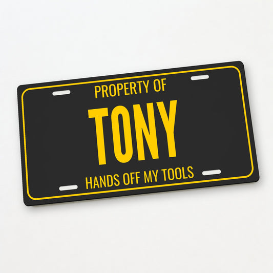 Property Of Tony Personalized License Plate - 12 x 6 in aluminum license plate