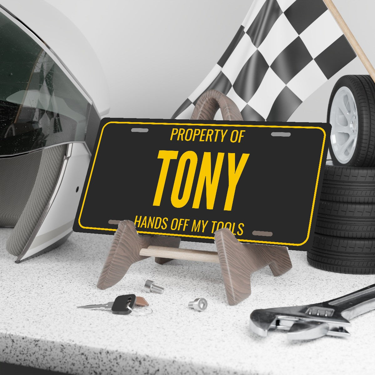 Property Of Tony Personalized License Plate - 12 x 6 in aluminum license plate