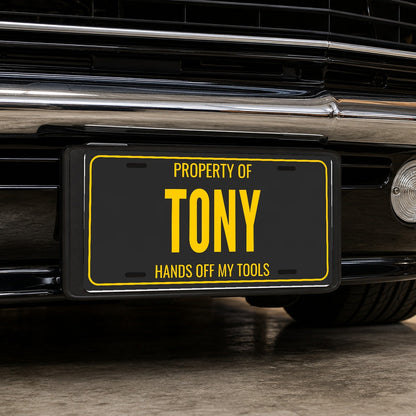 Property Of Tony Personalized License Plate - 12 x 6 in aluminum license plate