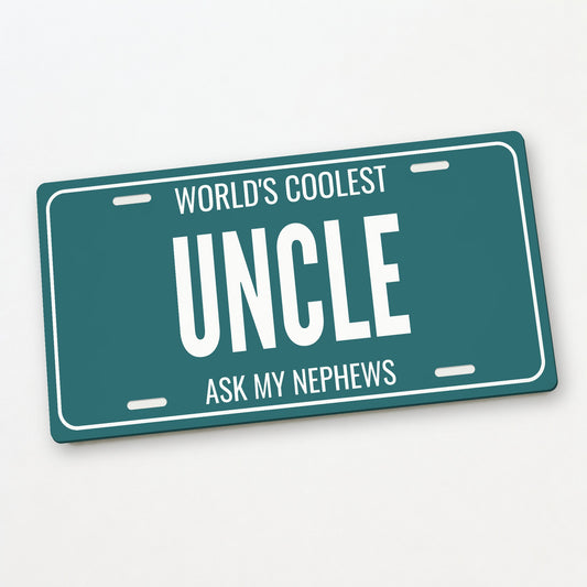 World's Coolest Uncle Personalized License Plate - 12 x 6 in aluminum license plate